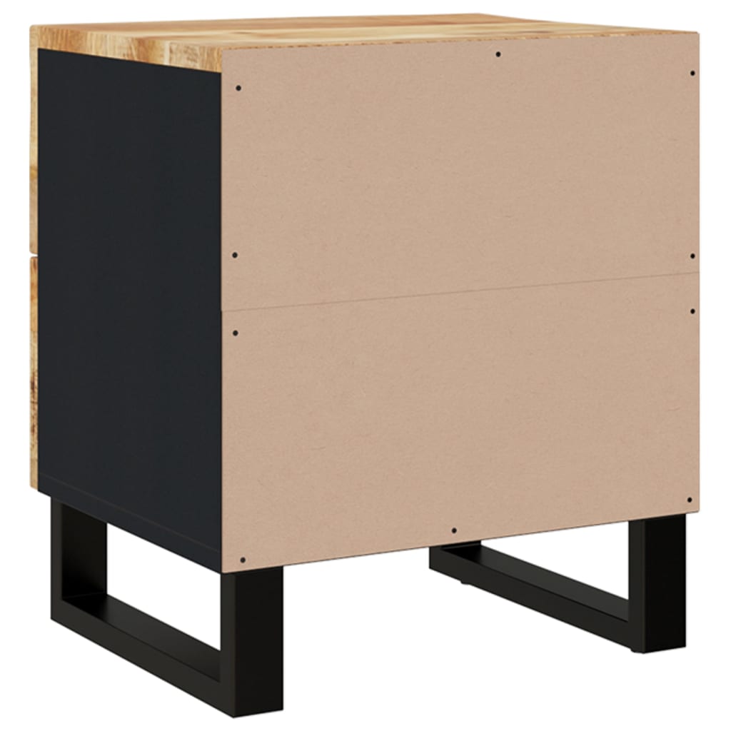 Mesita De Noche De Madera Maciza De Mango 40x33x46 Cm_2