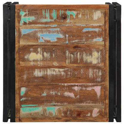 Mesa De Centro Multicolor 50x50x35 Cm Madera Maciza Reciclada_2