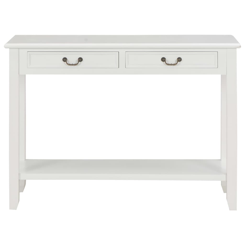 Mesa Consola De Madera Blanco 110x35x80 Cm_1