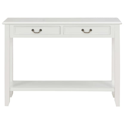 Mesa Consola De Madera Blanco 110x35x80 Cm_1