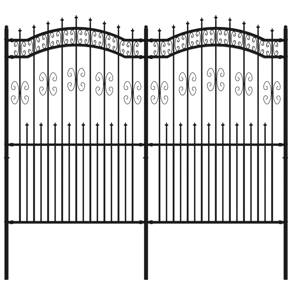 Valla De Jardín Con Punta De Lanza Acero Recubierto Negro 222cm / Vetonek_1