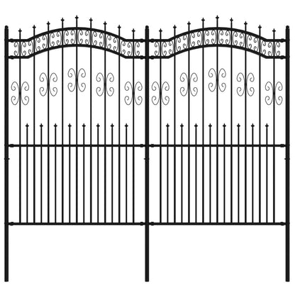 Valla De Jardín Con Punta De Lanza Acero Recubierto Negro 222cm / Vetonek_1