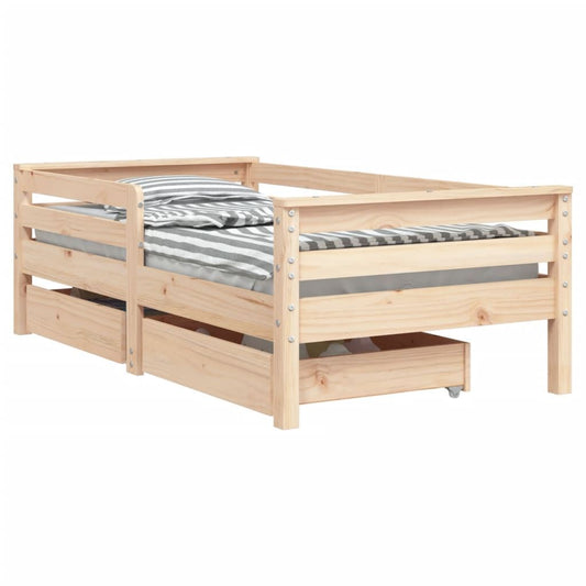 Vidaxl Estructura De Cama Para Niños Con Cajones Madera Pino 70x140 Cm_0