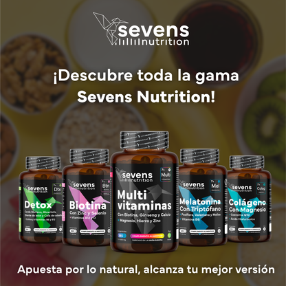 Biotina 10.000 Mcg + Multivitaminas Con Ginseng. Sevens Nutrition. Cabello, Piel Y Uñas + Energía Y Vitalidad Diaria_5