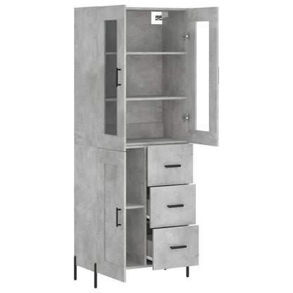 Aparador Alto Madera Contrachapada Gris Hormigón 69,5x34x180 Cm_3