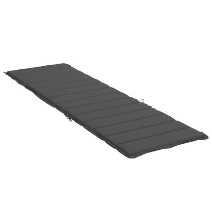 Vidaxl Cojín De Tumbona De Tela Oxford Gris Antracita 200x70x3 Cm_3