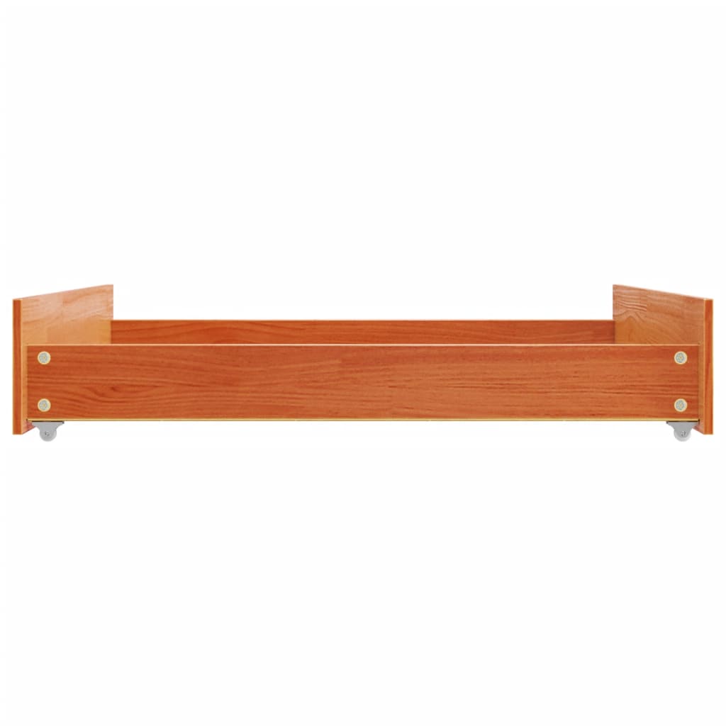Cajones De Cama 2 Uds Madera Maciza De Pino Marrón Cera / Vetonek_3