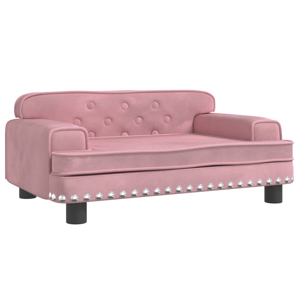 Cama Para Perros De Terciopelo Rosa 70x45x30 Cm / Vetonek_1
