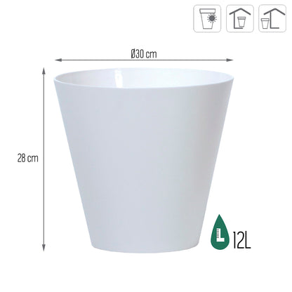 Maceta Tubus 12l., Dimensiones (mm) 300x300x280, Color Blanco_2