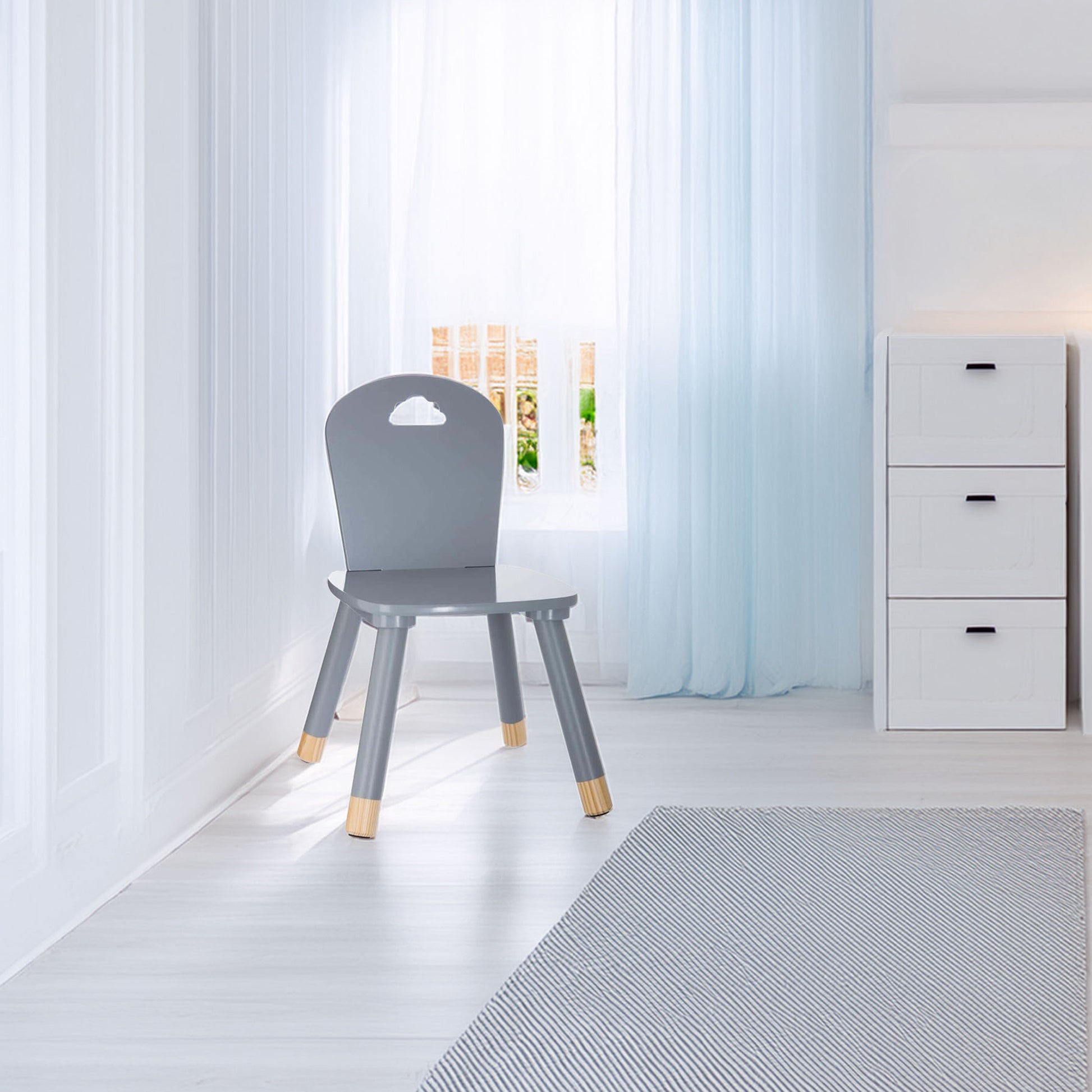 Wellhome Silla Para Niños Gris_3