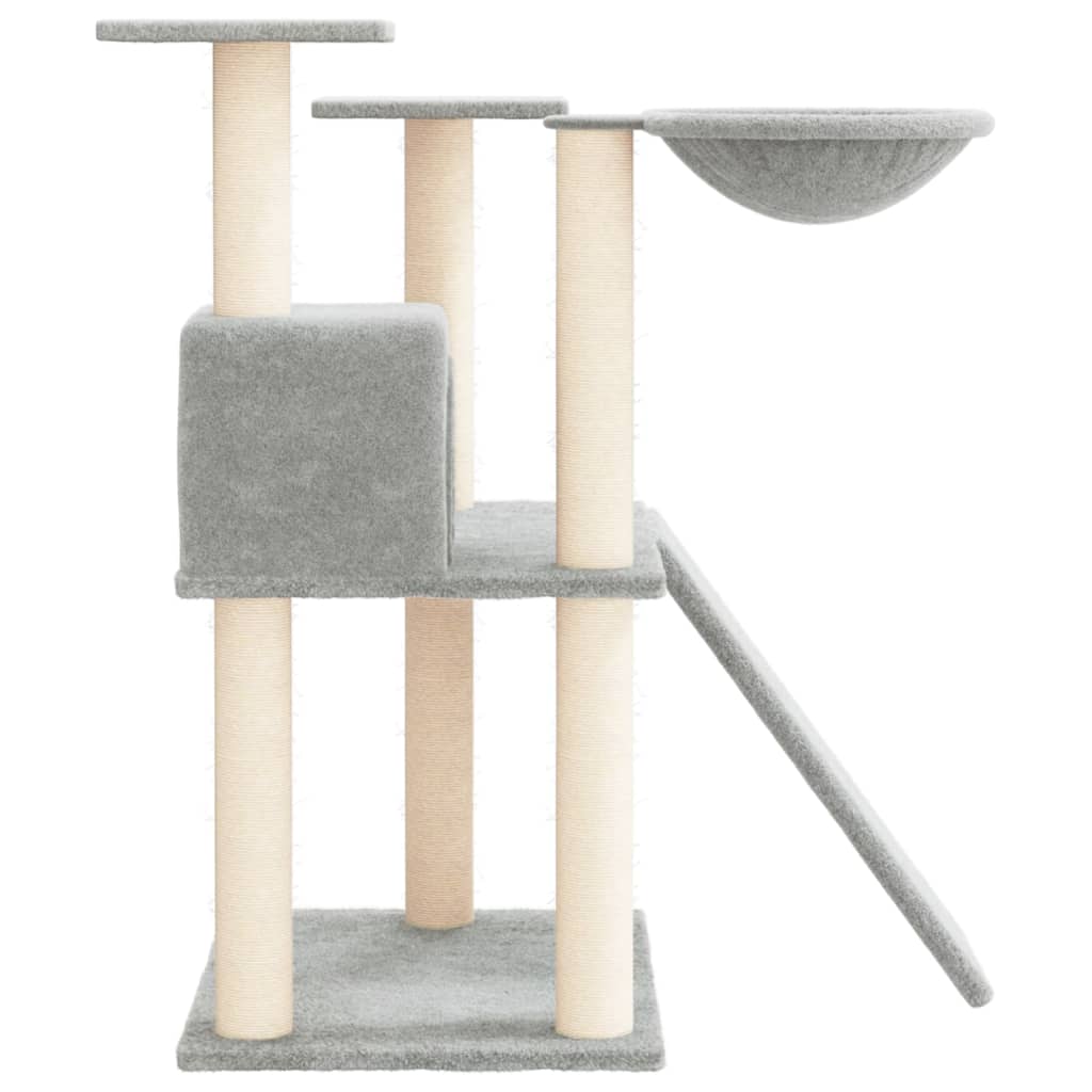 Rascador Para Gatos Con Postes De Sisal Gris Claro 83 Cm_3