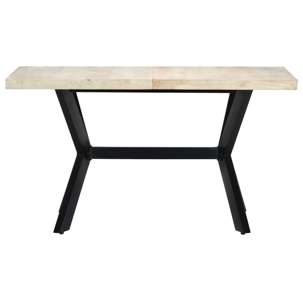Mesa De Comedor Madera Maciza De Mango Blanqueada 140x70x75 Cm_0