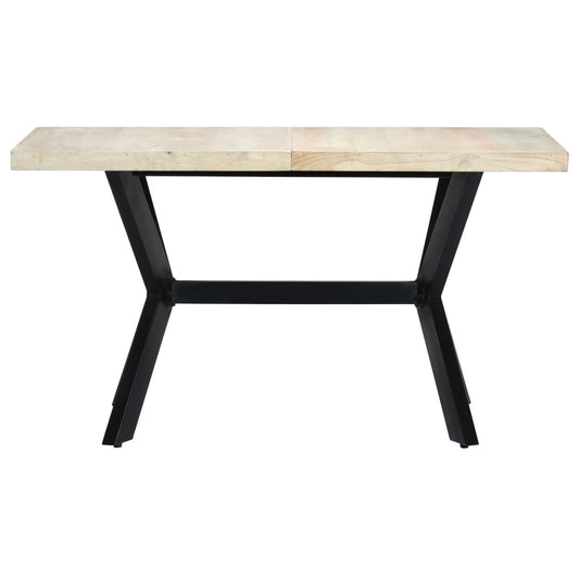 Mesa De Comedor Madera Maciza De Mango Blanqueada 140x70x75 Cm_0