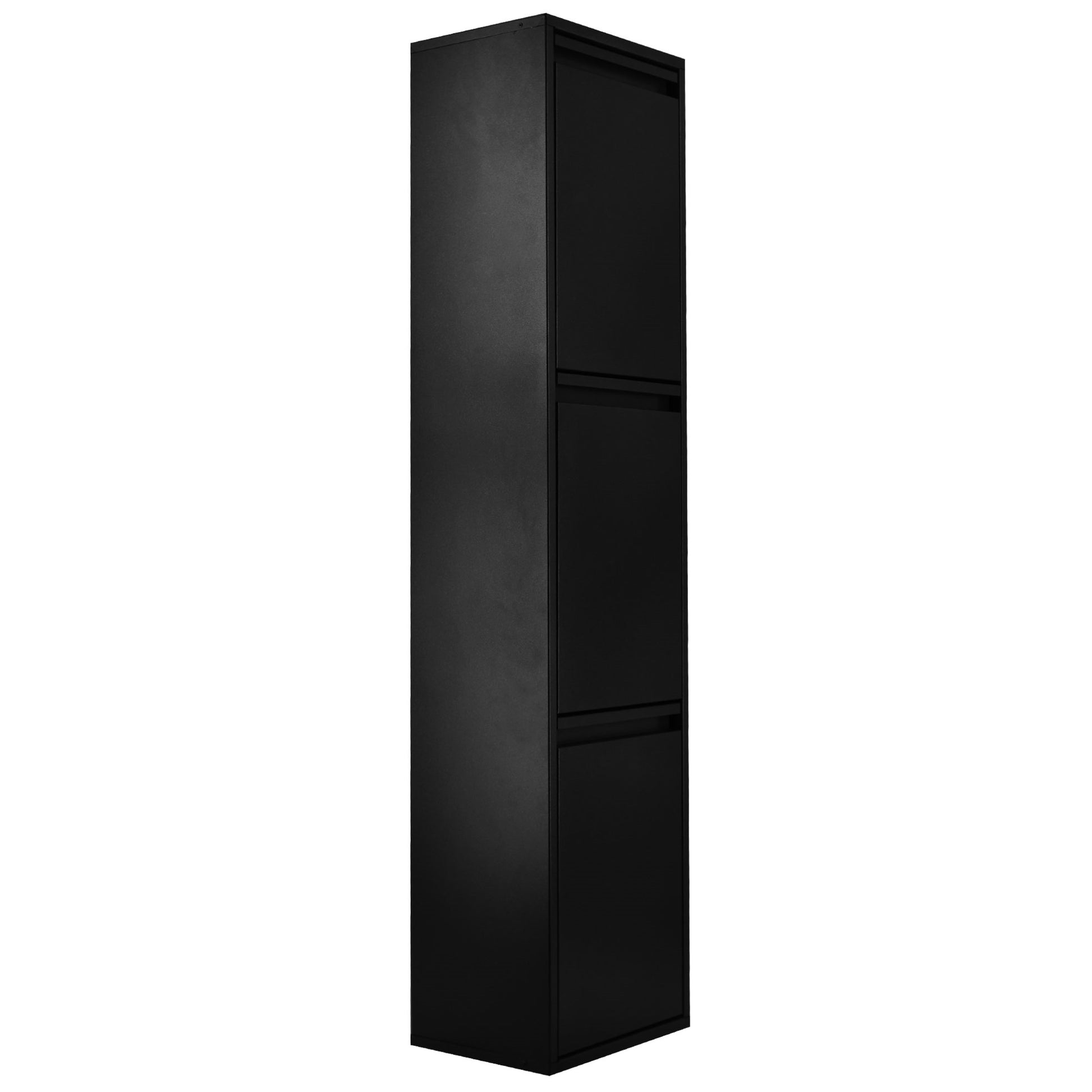 Top Cubo De Basura Y Reciclaje De Acero De 3 Cubos Multiusos, Negro, 133,5 X 30,5 X 24,5 Cm_3
