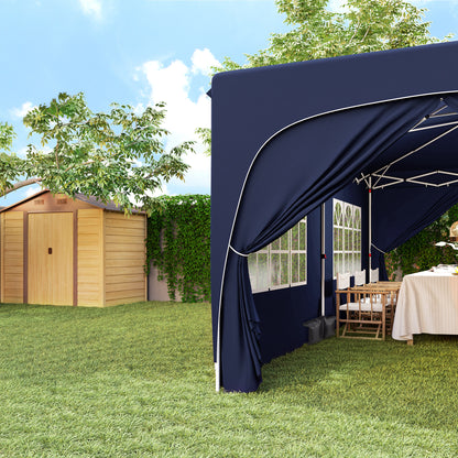 Outsunny Carpa Plegable Gazabo 3x6 M Con Paneles Laterales Upf50+ Azul Oscuro_3