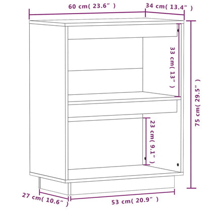 Mesa Consola De Madera Maciza De Pino Negro 60x34x75 Cm / Vetonek_3