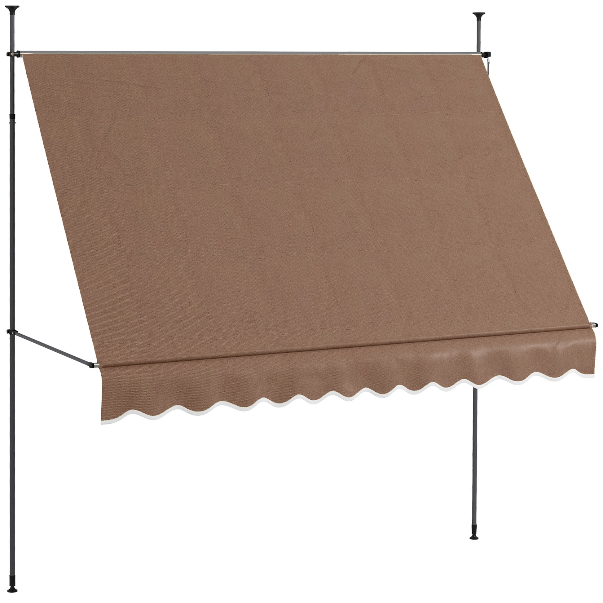 Outsunny Toldo Manual Retráctil 3x1,2 M Altura Ajustable Con Manivela 210-300 Cm_0