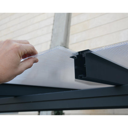 Pérgola adosada Sierra 299x860 m gris