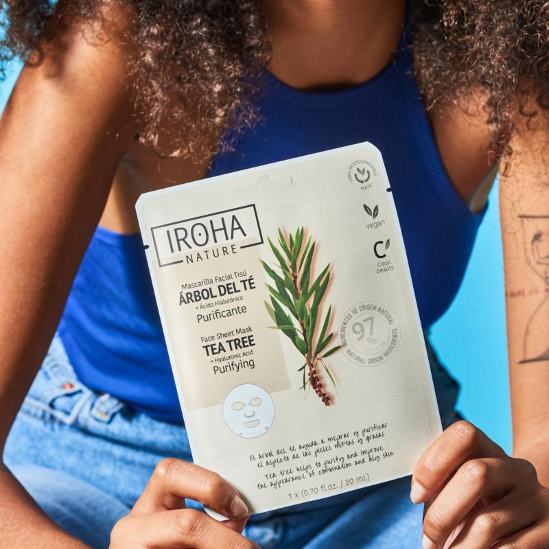 Mascarilla Facial Tisú Purificante con Árbol del Té Iroha Nature 20 ml