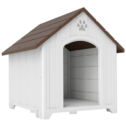 Pawhut Caseta Para Perros Grandes Exterior De Plástico Impermeable Marrón Oscuro_0