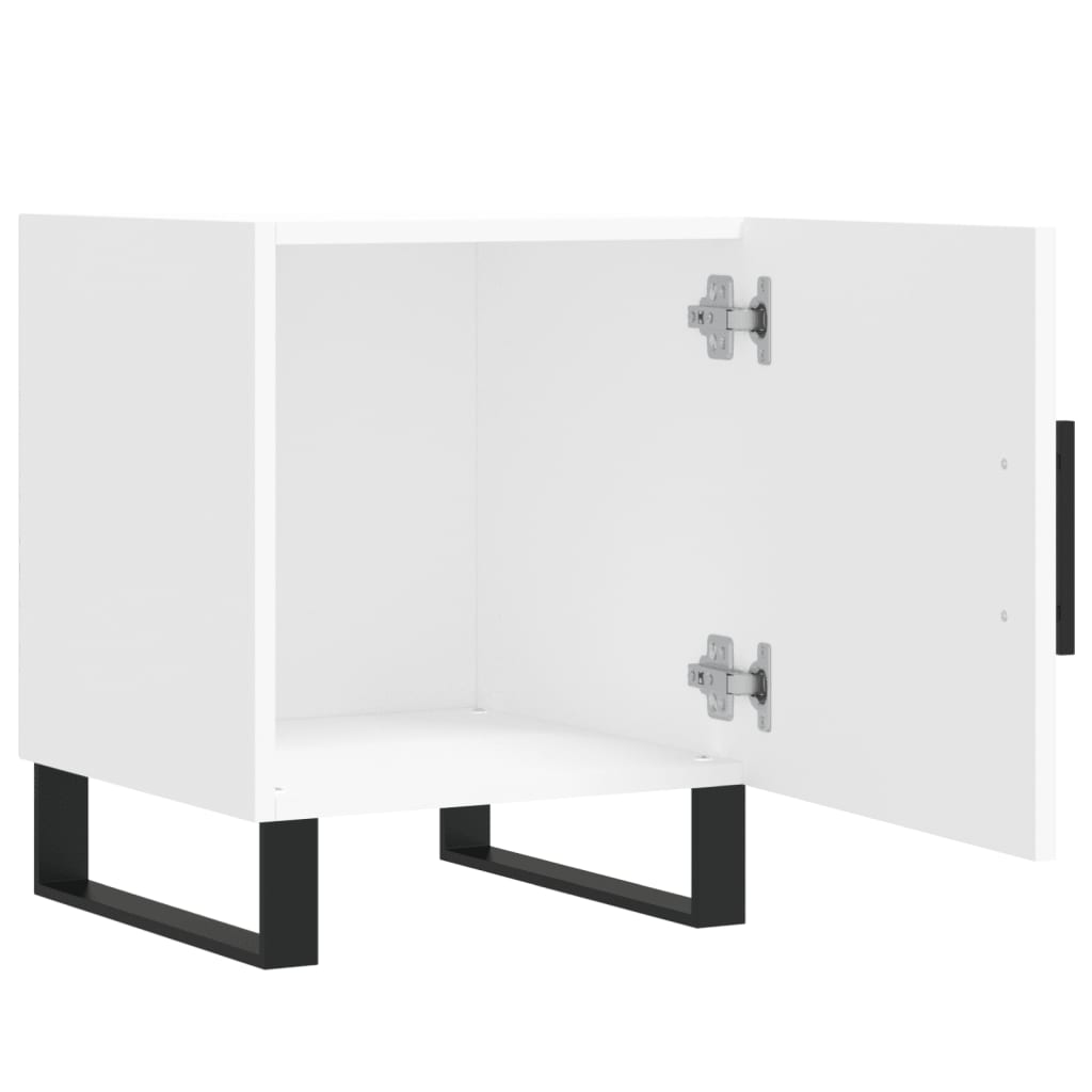 Mesitas De Noche 2 Uds Madera De Ingeniería Blanco 40x40x50 Cm_3