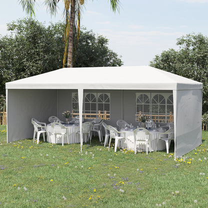 Outsunny Carpa De Jardín 6x3 M Cenador Pabellón De Jardín Con 4 Paredes Laterales Y 2 Ventanas Visibles_1