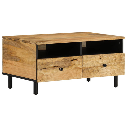 Mesa De Centro De Madera Maciza Mango 80x54x40 Cm_0