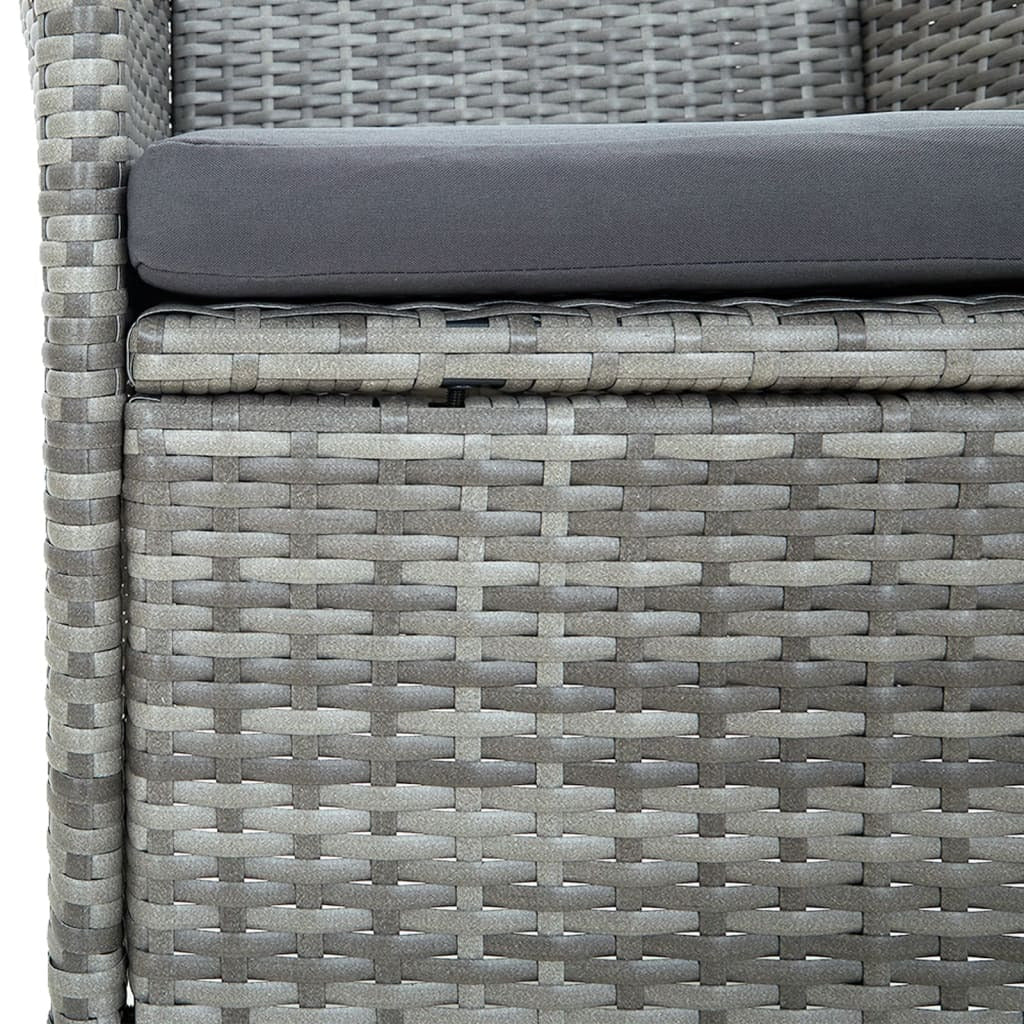 Vidaxl Juego De Comedor De Jardín 11 Piezas Con Cojines Gris_4