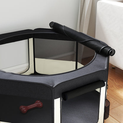 Pawhut Parque Para Mascotas Plegable 90x90x41cm Impermeable De Tela Oxford Negro_3