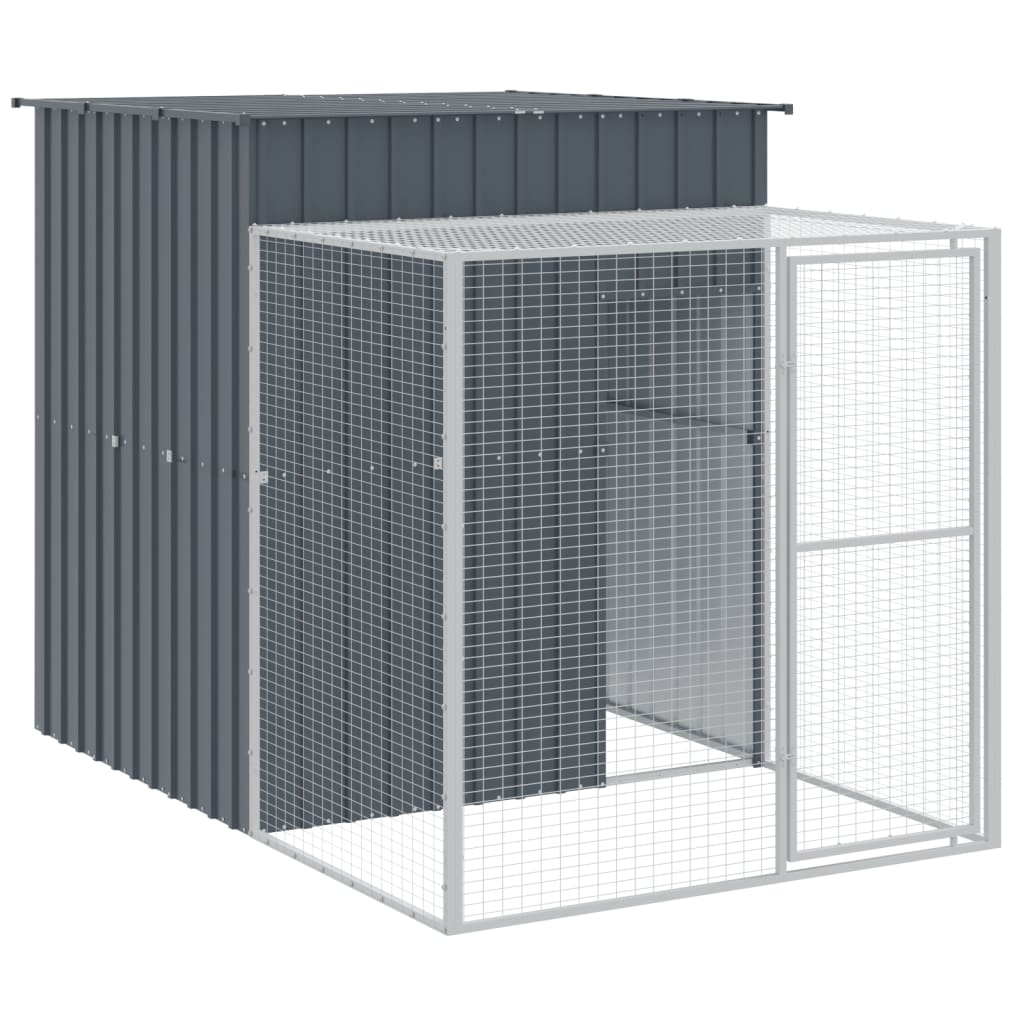 Vidaxl Gallinero Con Corral Acero Galvanizado Gris 165x863x181 Cm_5