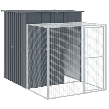 Vidaxl Gallinero Con Corral Acero Galvanizado Gris 165x863x181 Cm_5