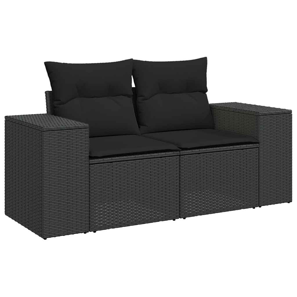 Set De Sofás De Jardín Y Cojines 8 Piezas Ratán Sintético Negro / Vetonek_2
