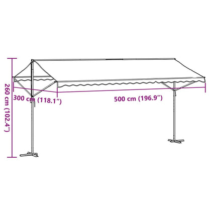 Vidaxl Toldo De Pie Tela Y Acero Azul Y Blanco 500x300 Cm_2
