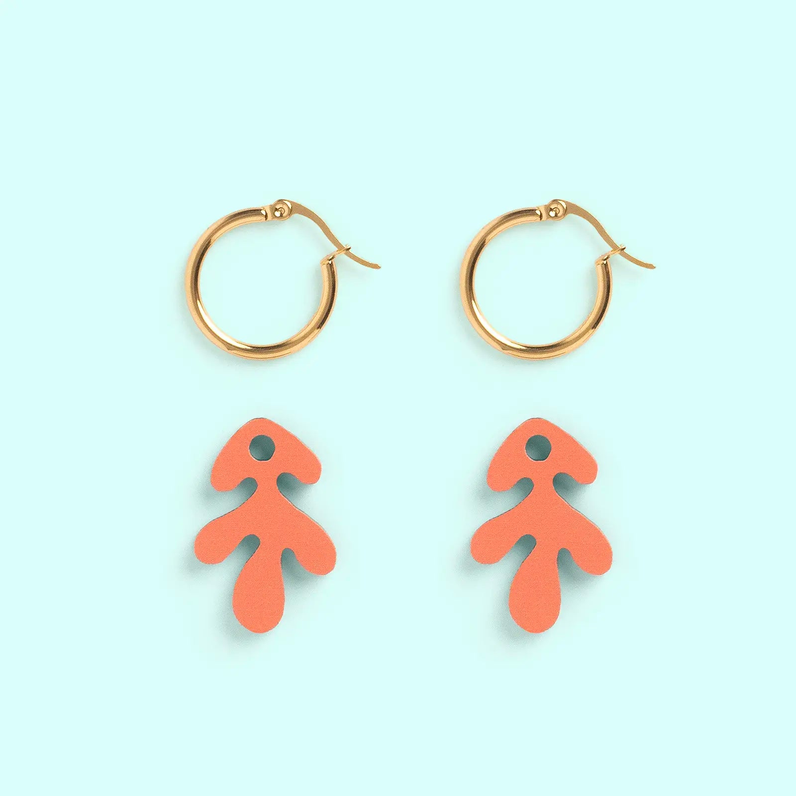 Pendientes Coral Nature Vibes - Acero Quirúrgico y Baño de Oro 18k - Resetea_2