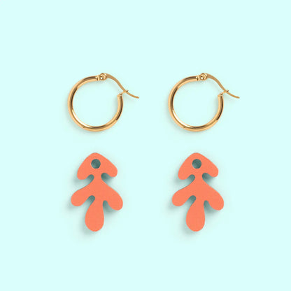 Pendientes Coral Nature Vibes - Acero Quirúrgico y Baño de Oro 18k - Resetea_2