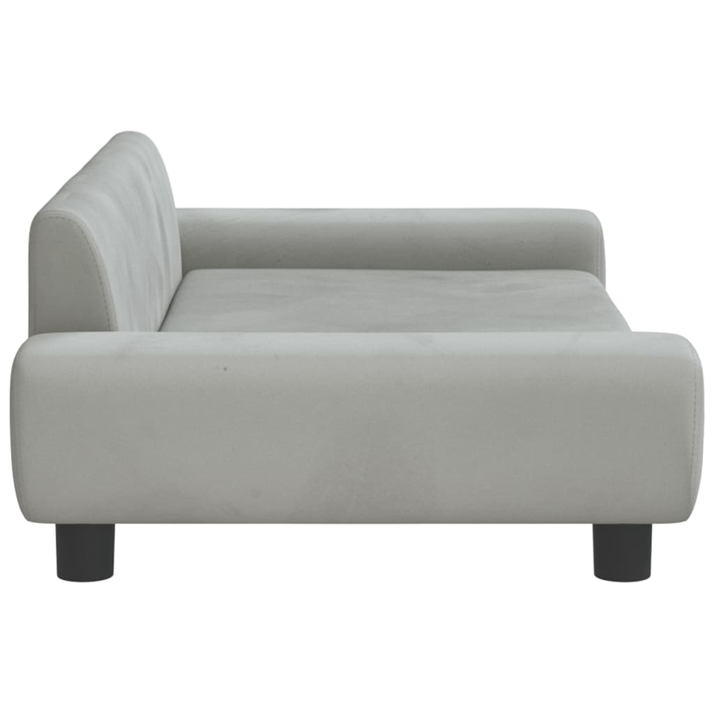 Cama Para Perros De Terciopelo Gris Claro 100x54x33 Cm / Vetonek_4