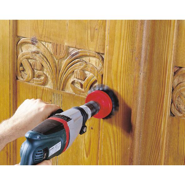 Wolfcraft 2713000 - 1 cepillo de pulir con cerdas suaves, vástago redondo Ø 6 mm Ø 80 mm