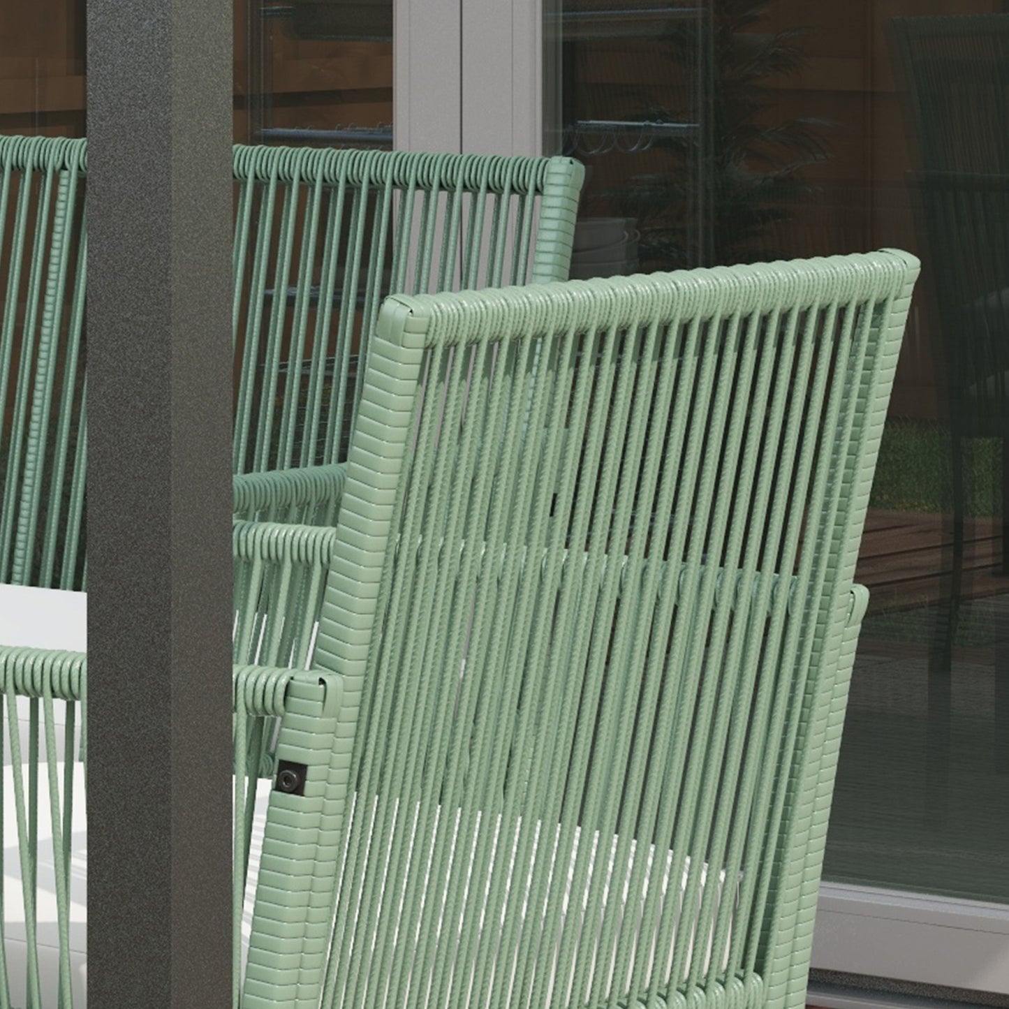 Outsunny Conjunto De Jardín Exterior De Ratán Sintético De 4 Piezas Verde Oscuro_4