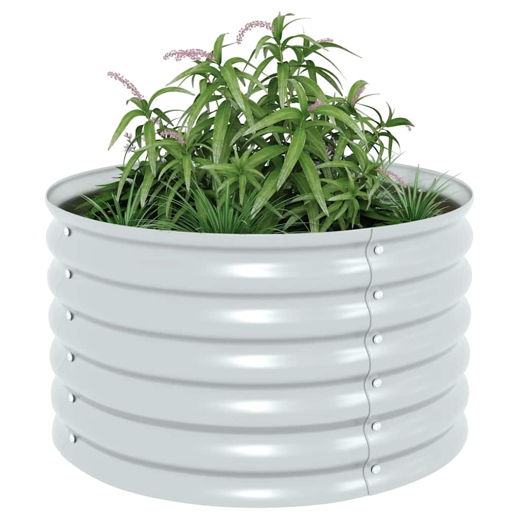 Arriate De Acero Galvanizado Plateado 80x80x44 Cm_3