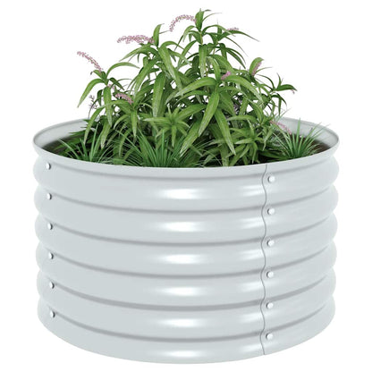 Arriate De Acero Galvanizado Plateado 80x80x44 Cm_3