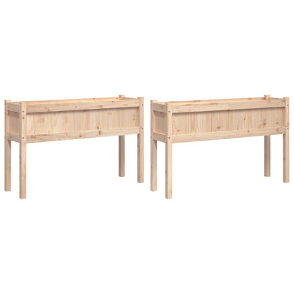 Jardineras De Exterior Con Patas 2 Uds Madera Maciza De Pino_0