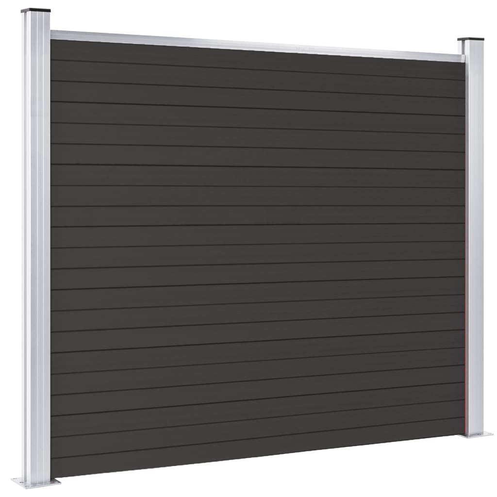 Panel De Valla Wpc Negro 180x146 Cm / Vetonek_4