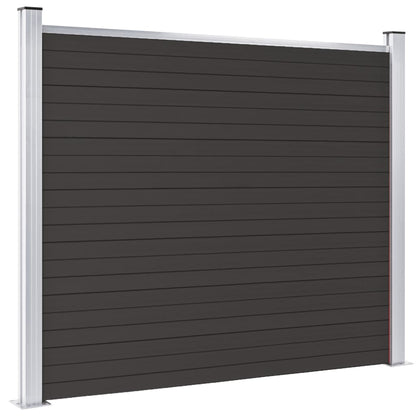 Panel De Valla Wpc Negro 180x146 Cm / Vetonek_4