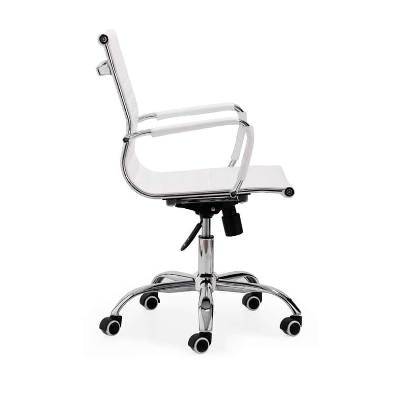 Silla De Oficina Lucy Tapizado, Blanco, 64 X 89-99 X 64cm_1