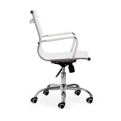 Silla De Oficina Lucy Tapizado, Blanco, 64 X 89-99 X 64cm_1