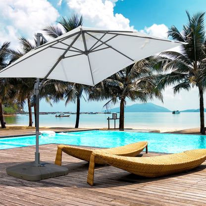 Outsunny Base Para Sombrilla Rellenable De Arena Y Agua Con 4 Ruedas Exteriores_1