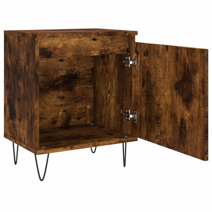 Mesita De Noche Madera De Ingeniería Roble Ahumado 40x30x50 Cm_4