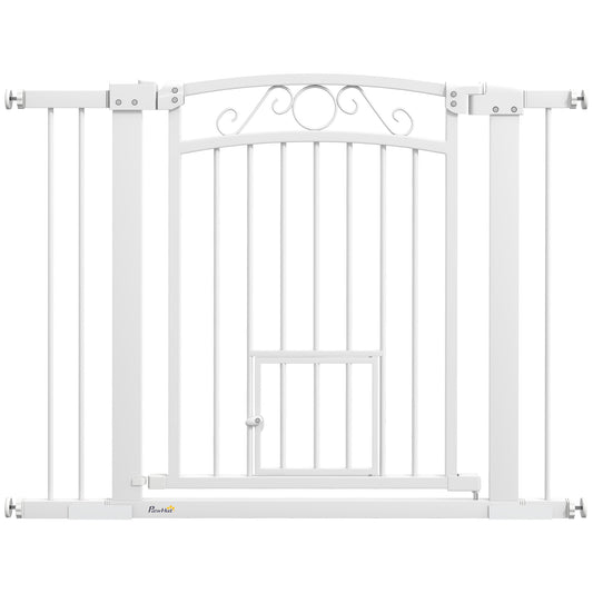 Pawhut Barrera De Seguridad Para Perros Con Ancho Ajustable 76-104 Cm Blanco_0