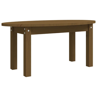 Mesa De Centro Madera Maciza De Pino Marrón Miel 80x40x35 Cm_0