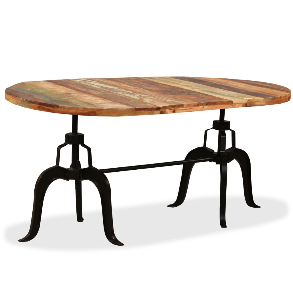 Mesa De Comedor De Madera Maciza Reciclada Y Acero 180 Cm_3